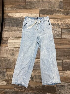 GAP Light Wash Boyfriend Drawstring Jeans